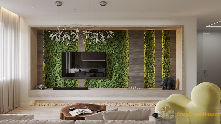 Мох в гостиной