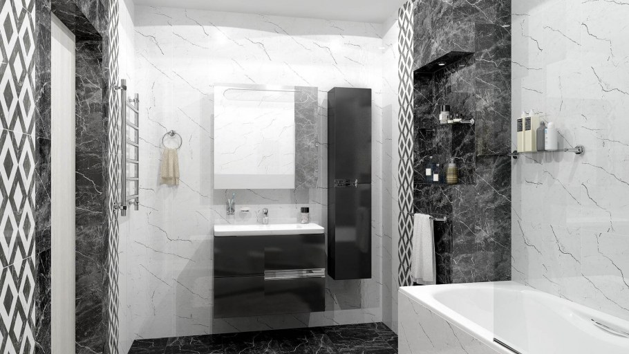 Ванная бетон Минимализм