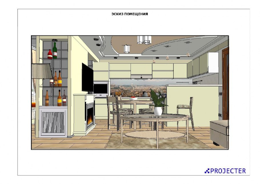 Дизайн прямоугольной кухни