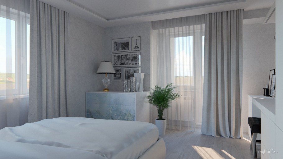 Шторы в светлую спальню