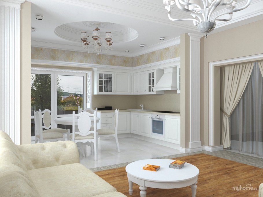 Кухня-гостиная в частном доме