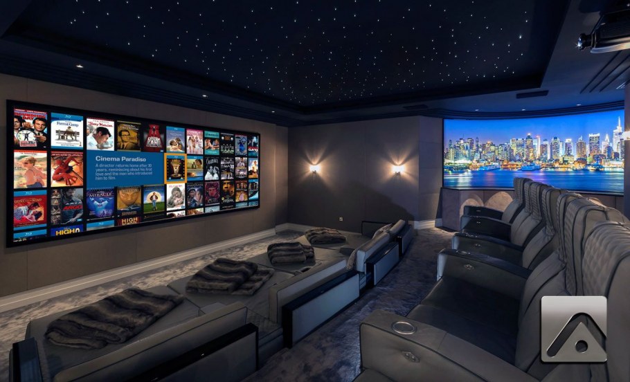 Домашний кинотеатр в спальне