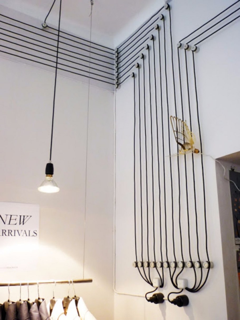 Наружная проводка в интерьере