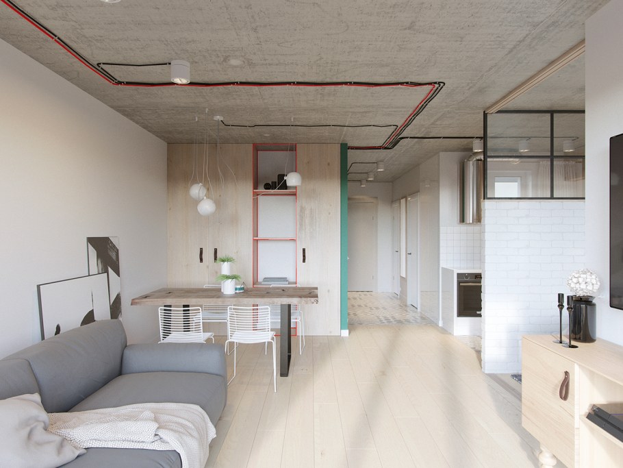 Открытая проводка на потолке