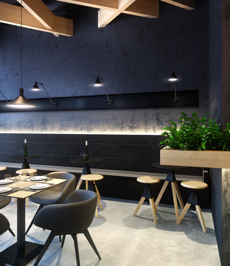 Интерьер кафе Минимализм