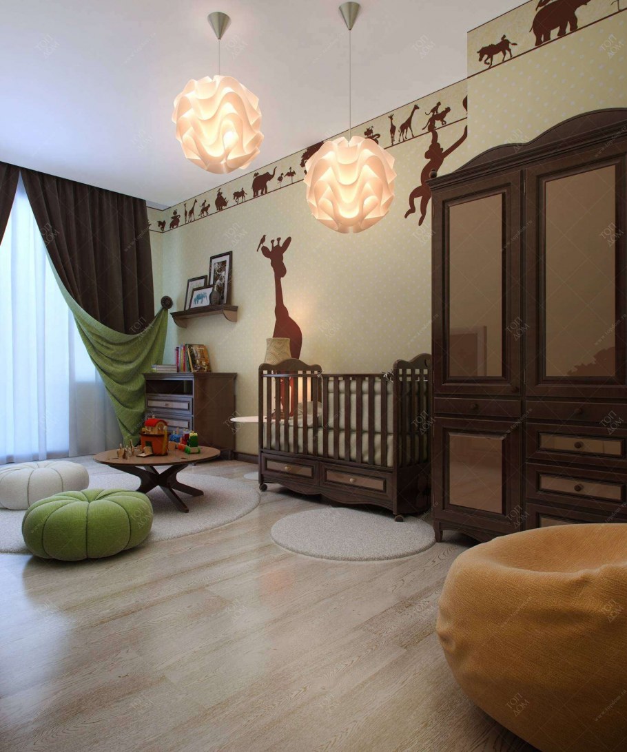 Детская с темной мебелью