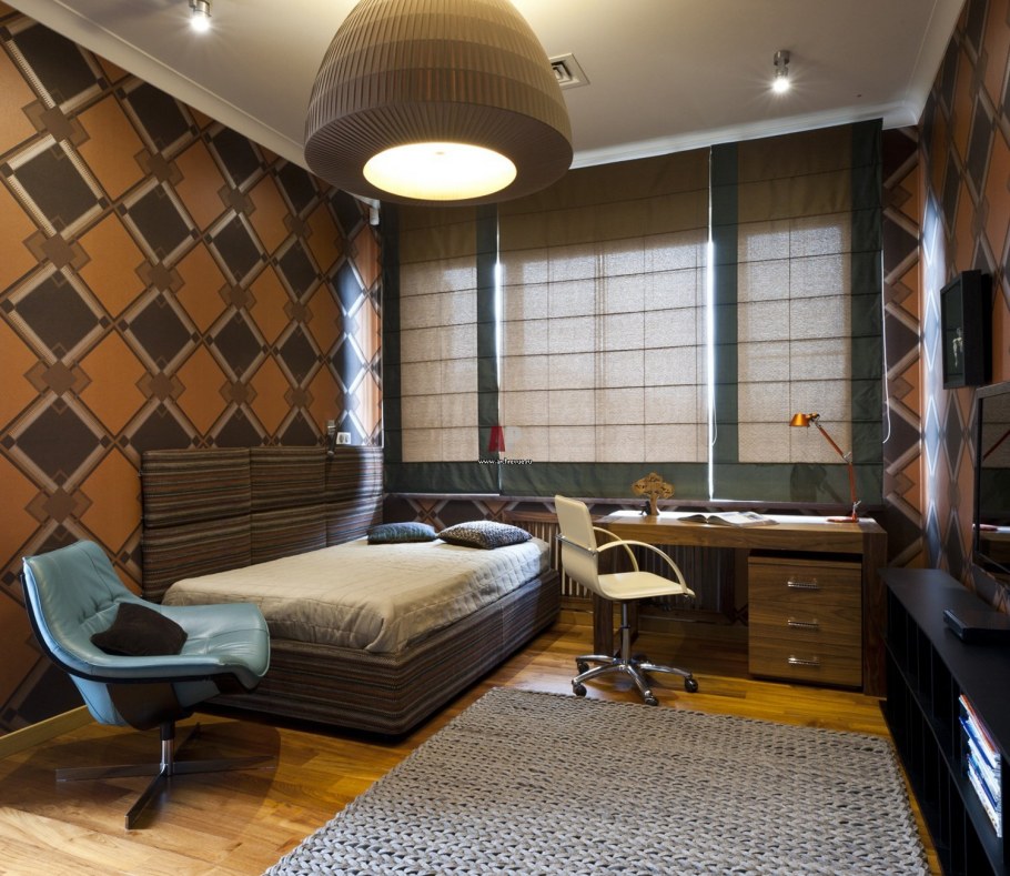 Комната подростка в коричневых тонах