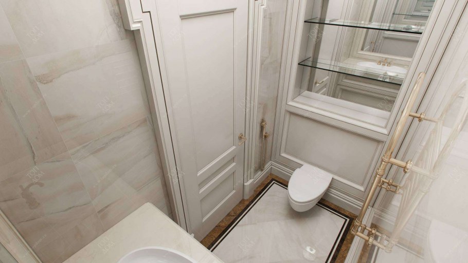 Встроенный шкаф в санузле в классическом стиле