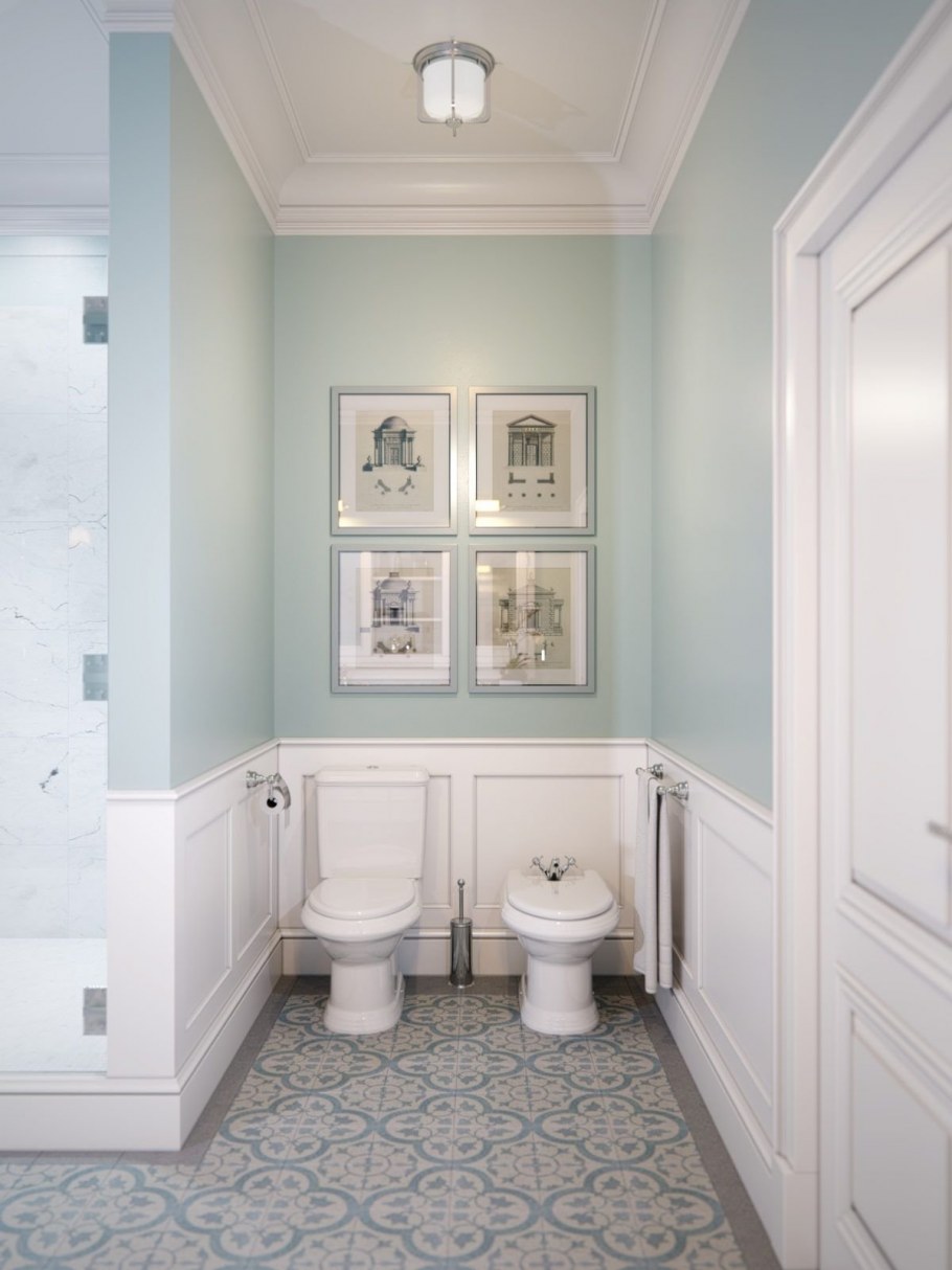 Санузел в стиле американская классика