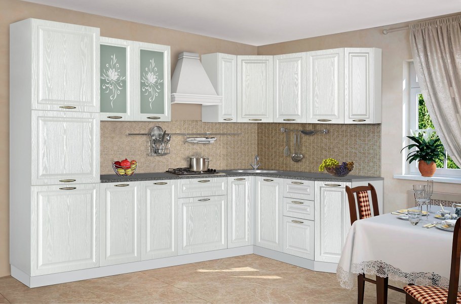 Серебристый кухонный гарнитур