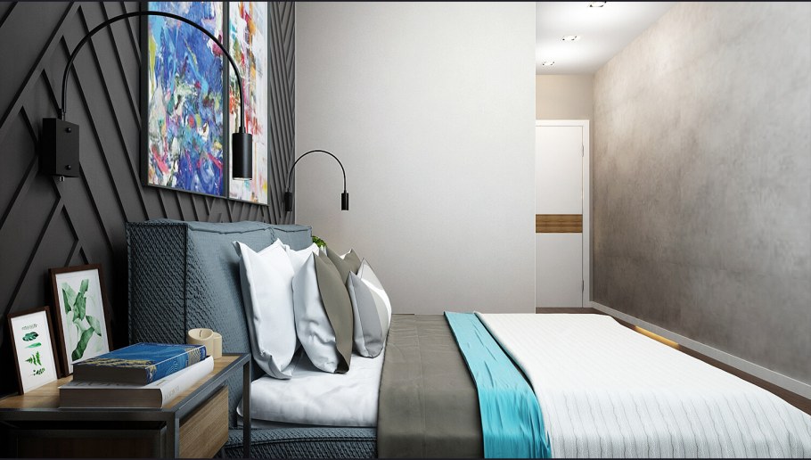 Йокогама в интерьере спальни