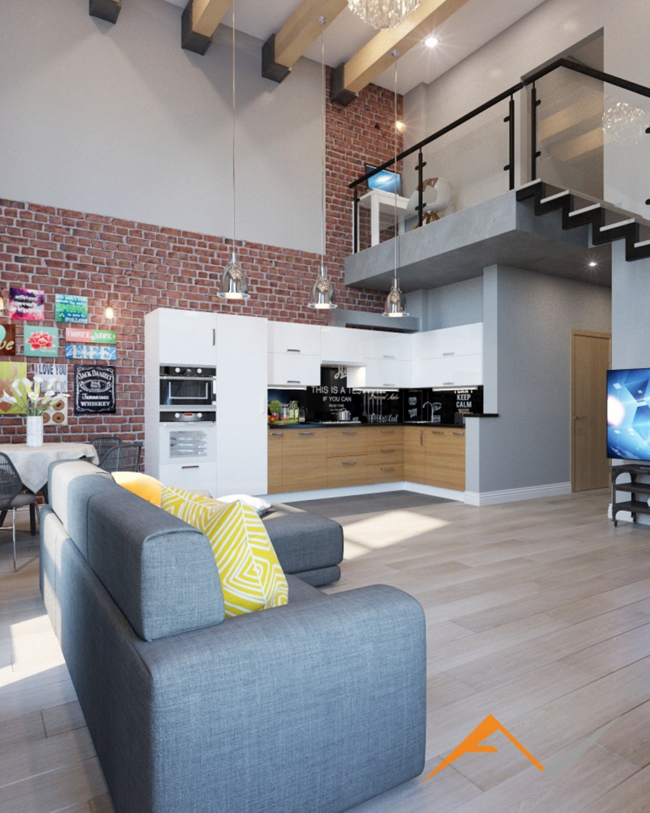 Двухуровневый лофт 50 кв м