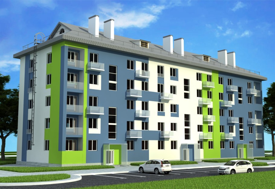 Фасады пятиэтажных домов