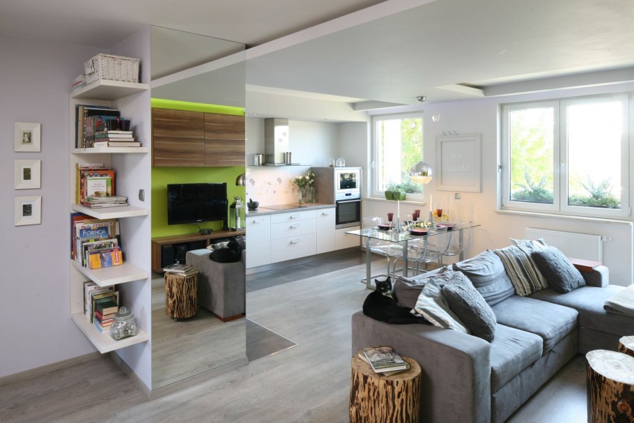 Кухня гостиная с рабочей зоной