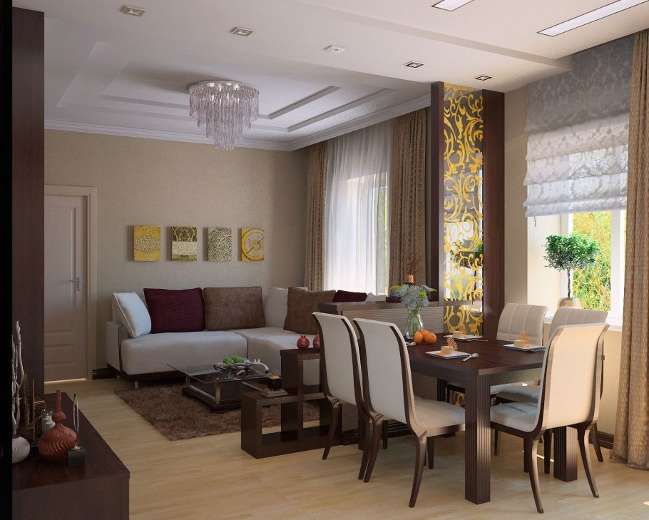 Гостиная с обеденной зоной