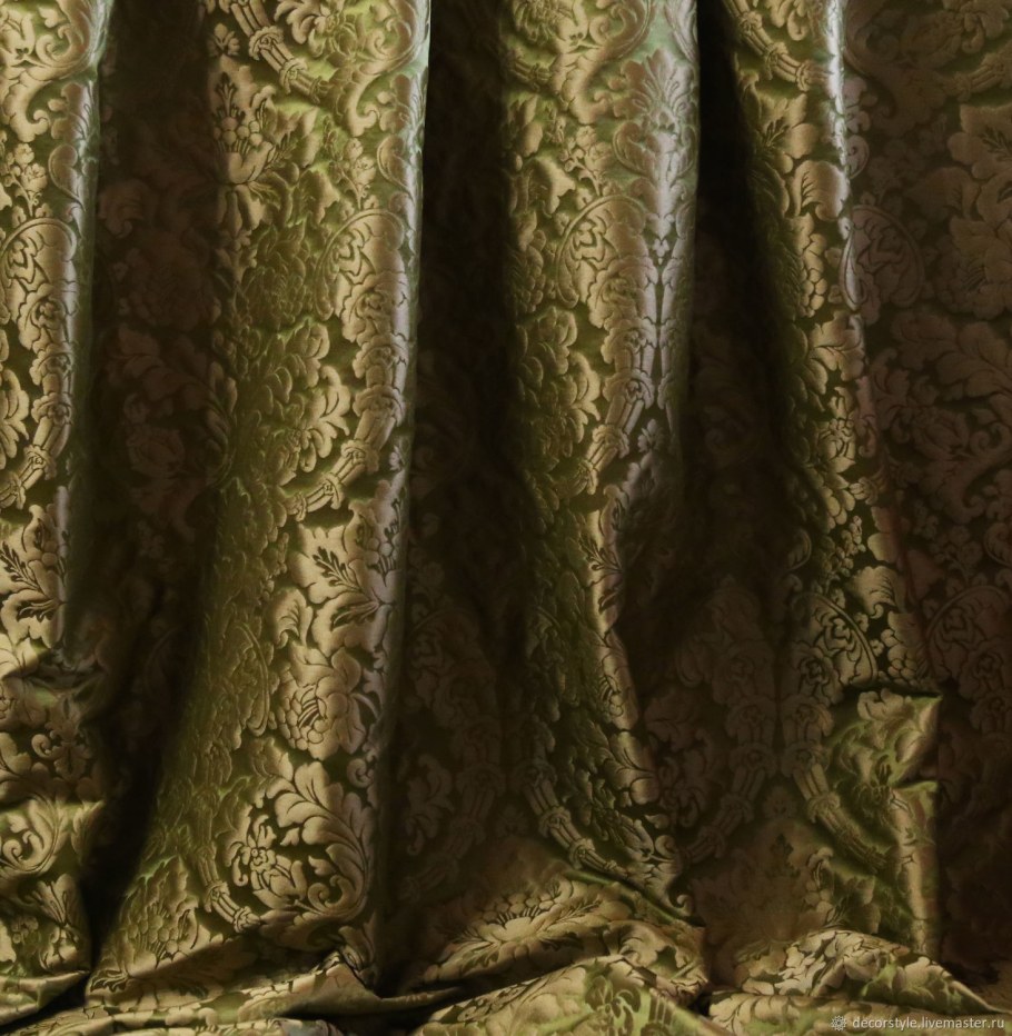 Ткань портьерная зеленая