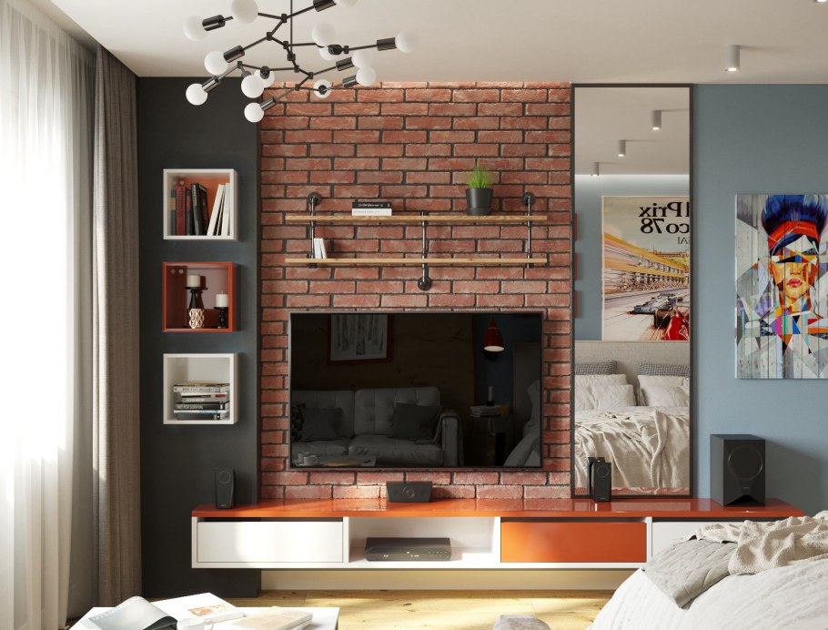 Зона телевизора лофт