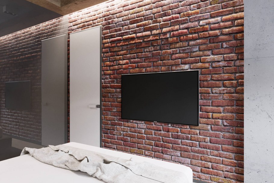 Телевизор в интерьере лофт