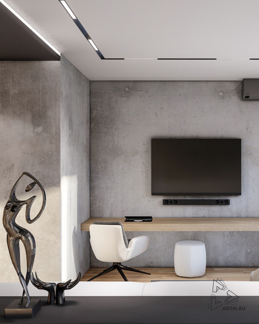 Зона телевизора в стиле лофт