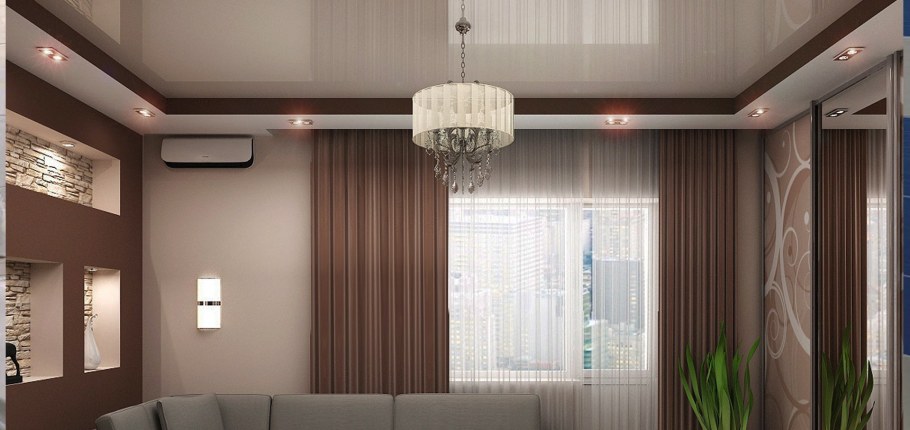 Натяжные потолки для зала