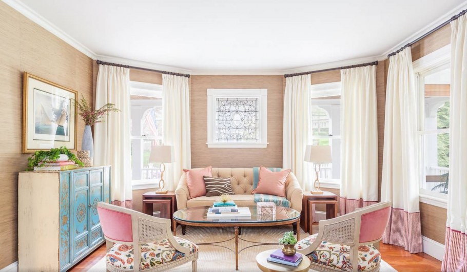 Гостиная в терракотовых тонах