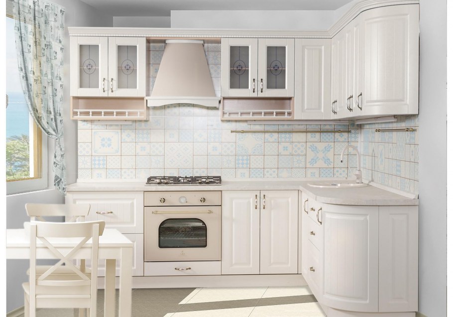 Кухонный гарнитур Ассоль жемчуг /клен