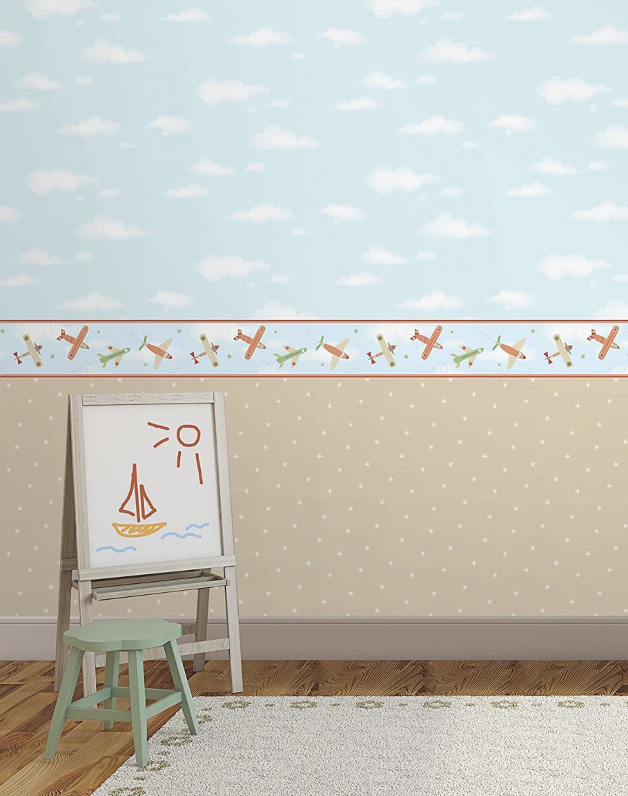 Комбинированные обои с бордюром