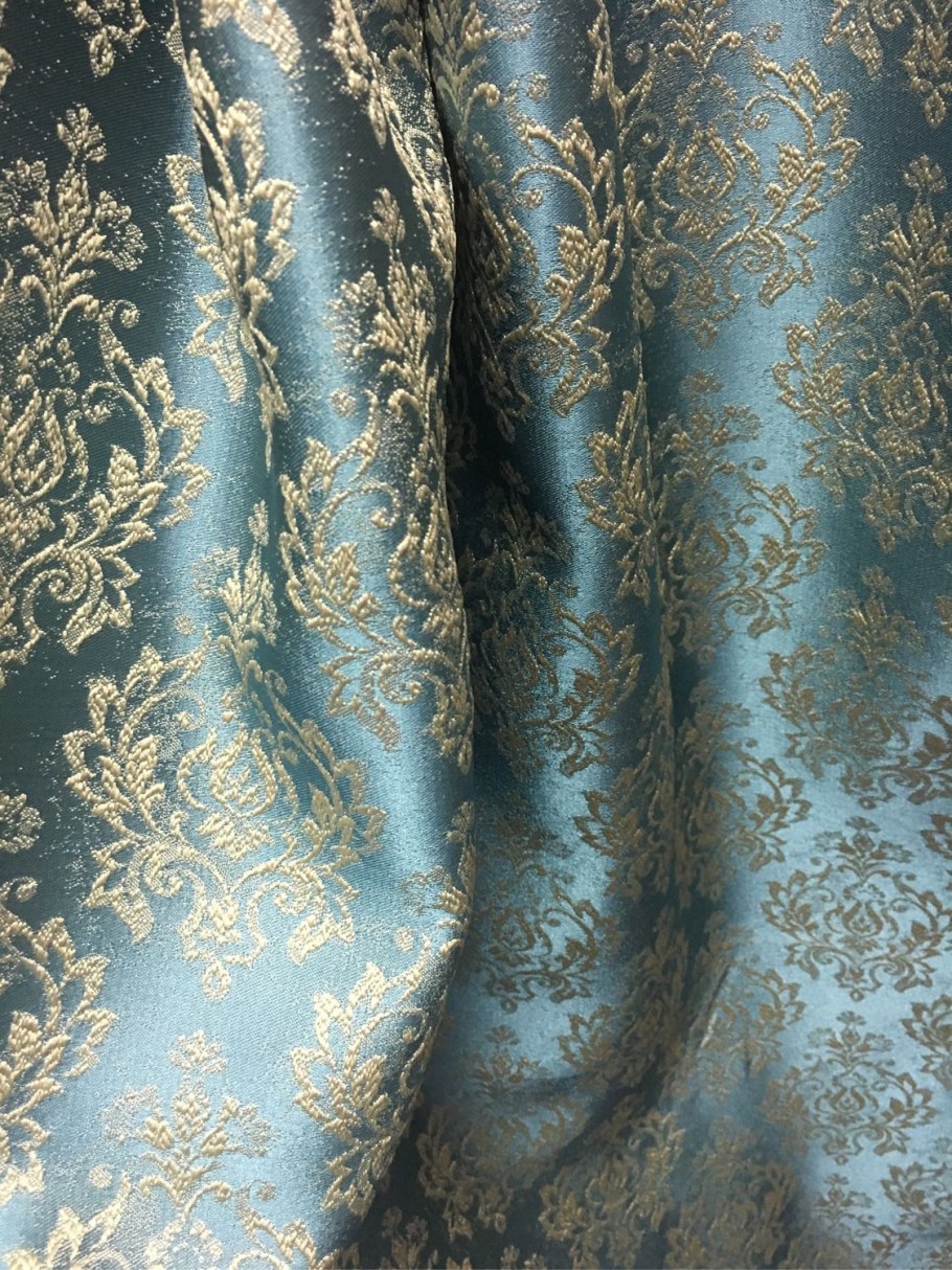 Портьеры бирюза с золотом