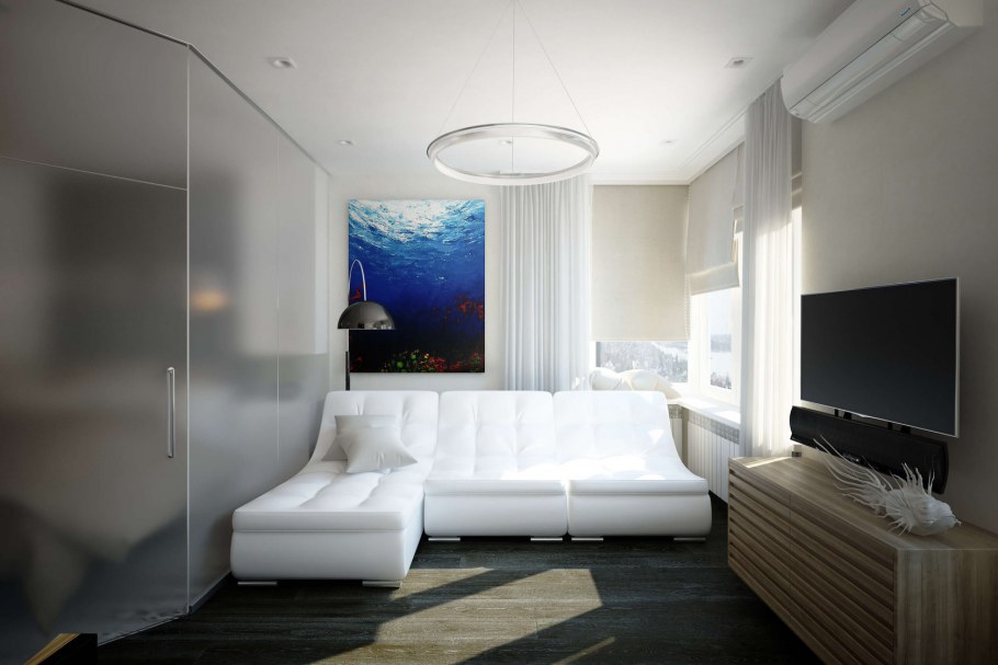 Интерьер однокомнатной квартиры 45м