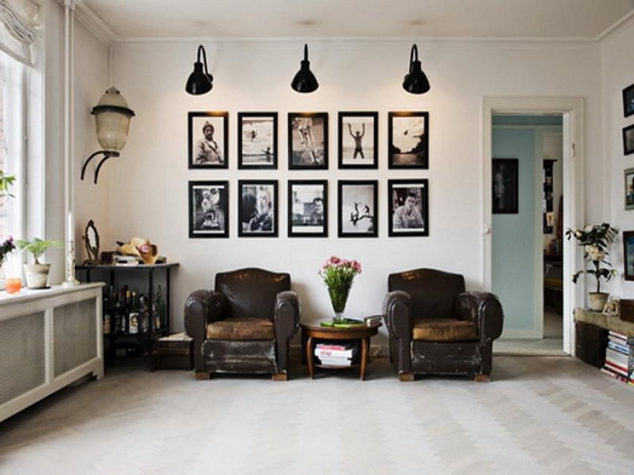 Скандинавский стиль в интерьере с темной мебелью