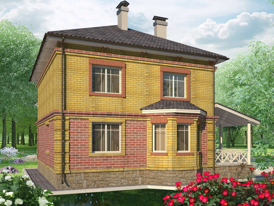 Дом с эркером двухэтажный