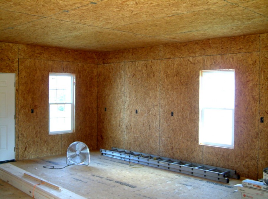 Отделка гаража ОСБ плитами