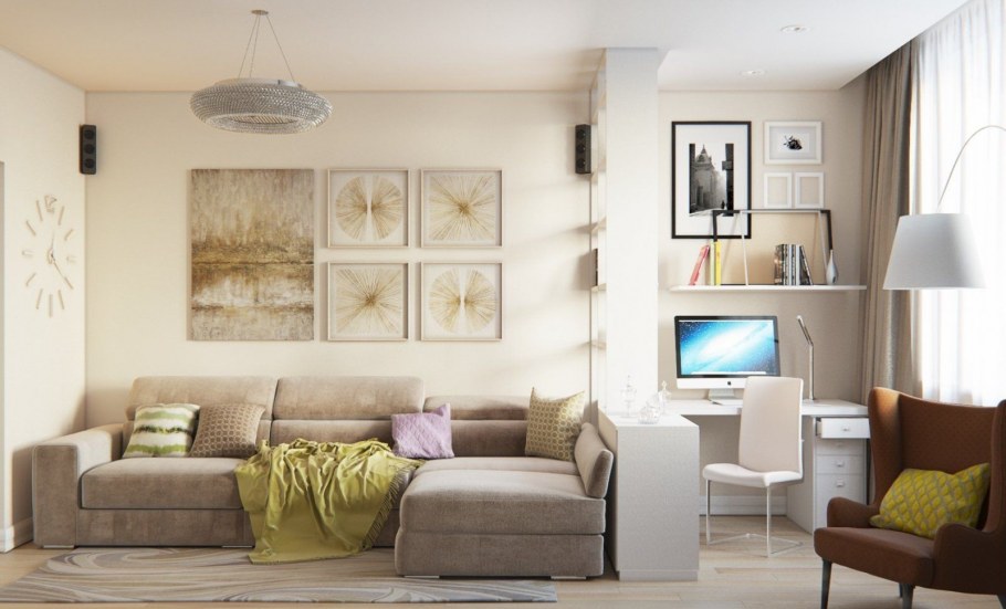 Гостевая комната с диваном в современном стиле