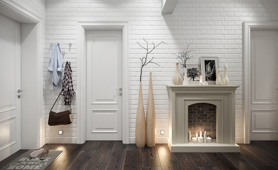 Прихожая в скандинавском стиле в интерьере