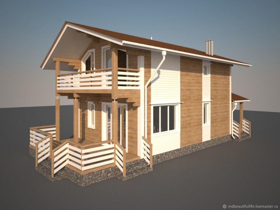 Деревянный дом 3д