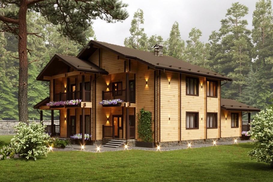 Архитектура домов из клееного бруса