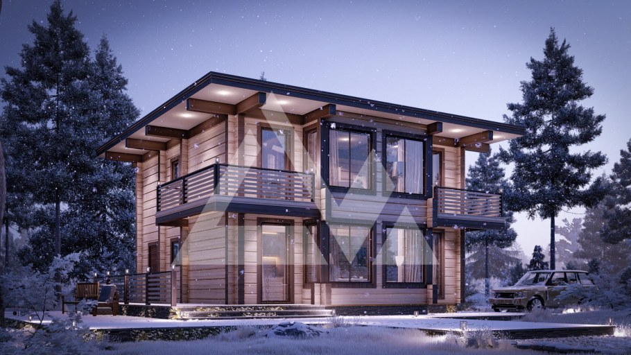 Деревянный дом рендер