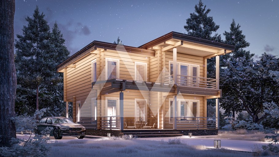 Дом из бруса визуализация