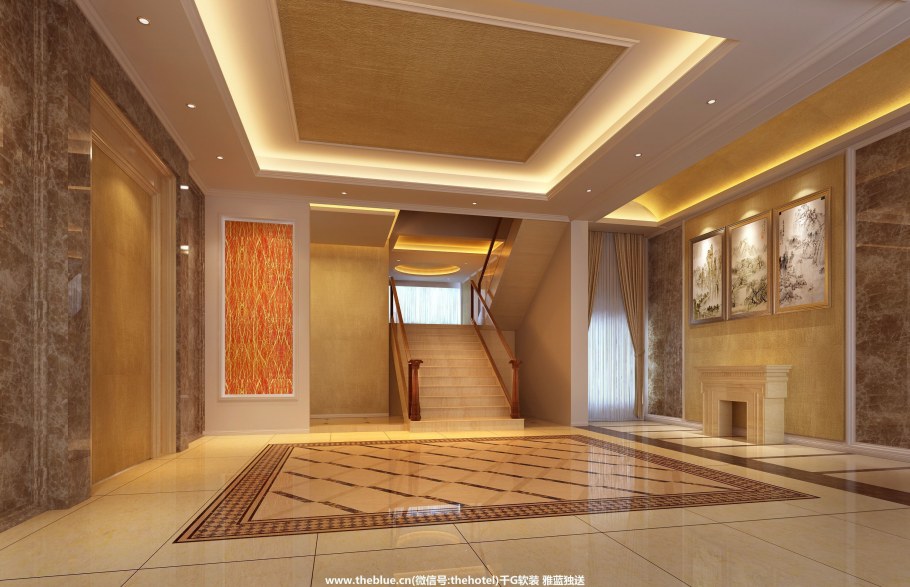 Красивые потолки в холле