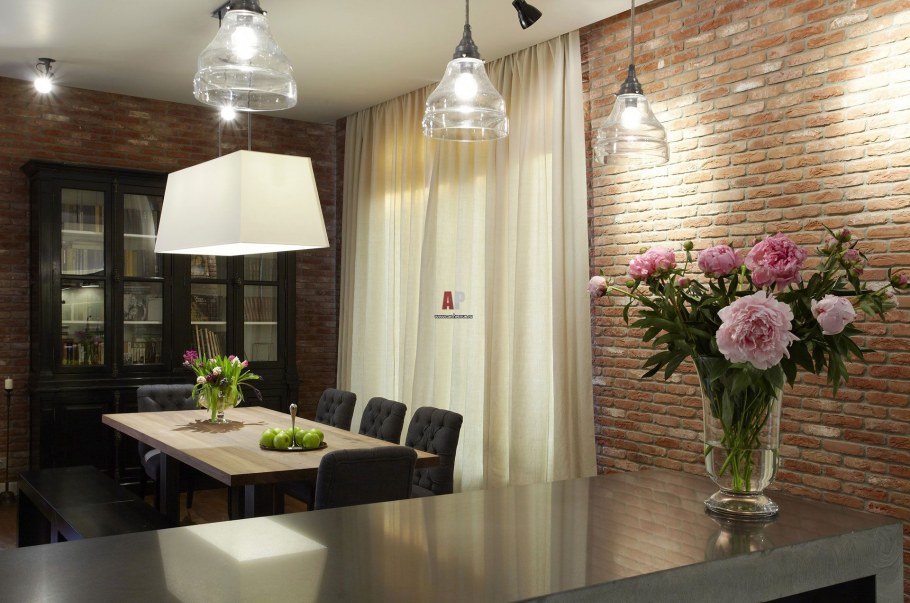 Белый кирпич в интерьере