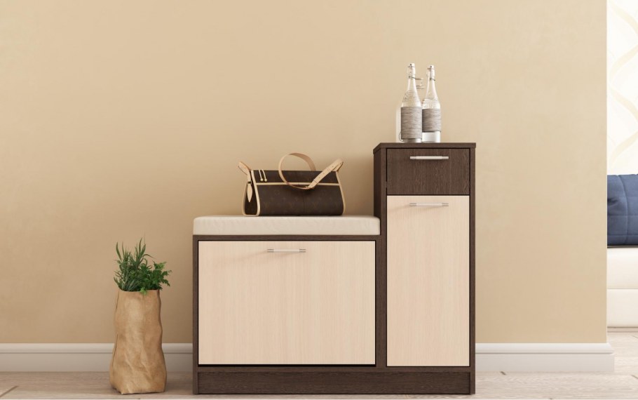 Обувница об-2 800х900х400 дуб выбеленный/венге