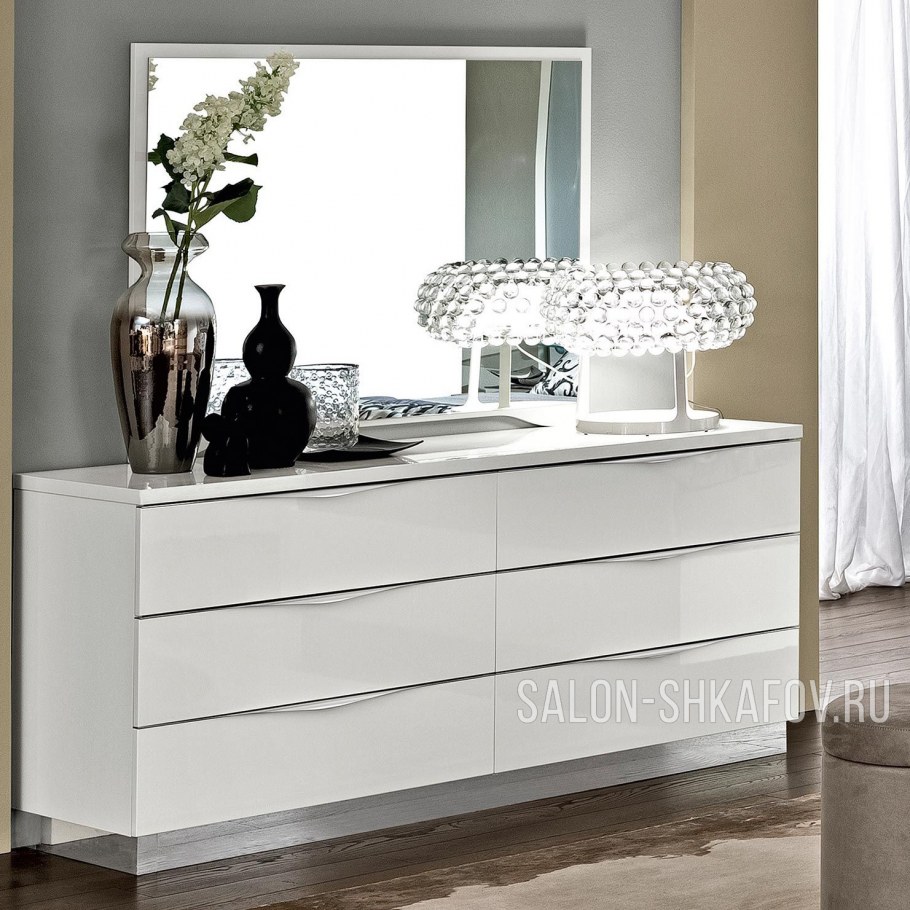 Комод низкий 6 ящиков onda White Camelgroup