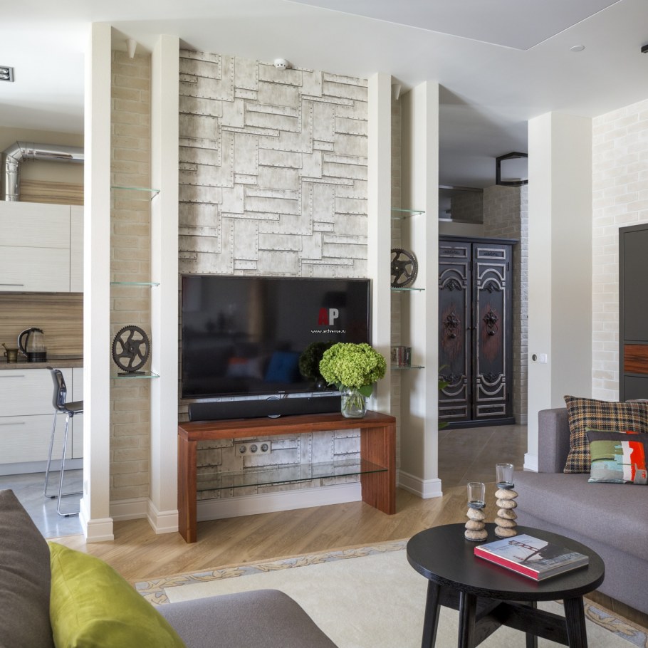 Зона ТВ В гостиной в классическом стиле