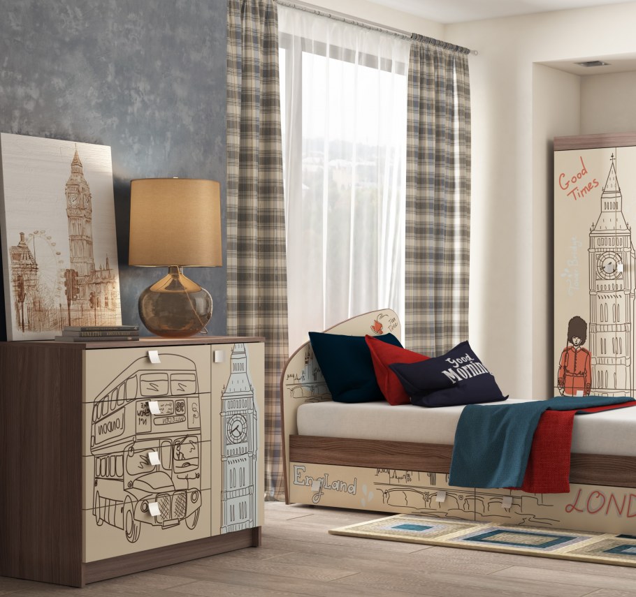 Спальня в морском стиле для разнополых детей