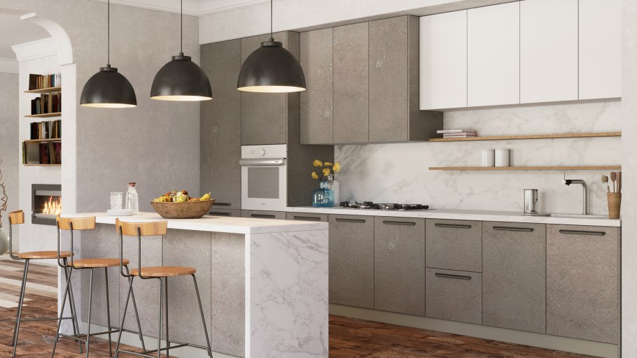 Кухня лофт св мебель серый бетон