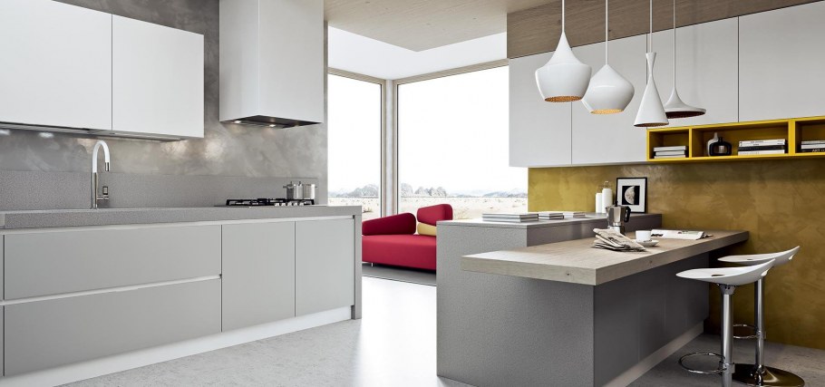 Большая кухня в стиле Минимализм