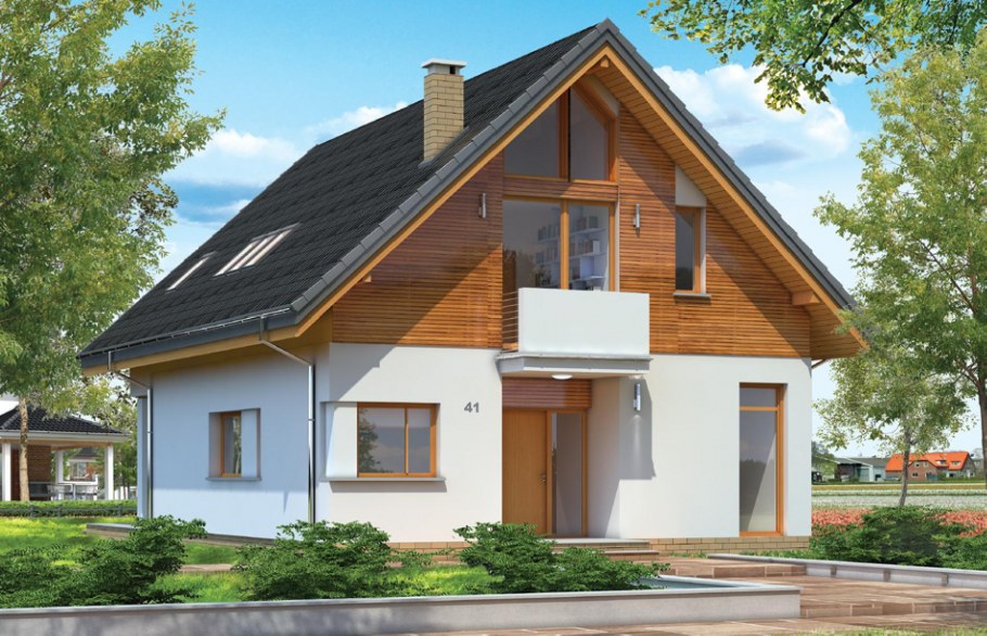 Домик с двускатной крышей