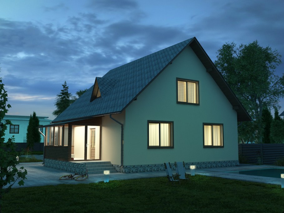 Дом из газобетона с мансардой