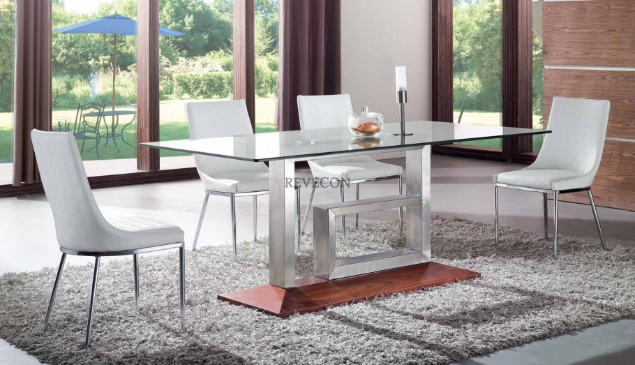 Стол DT-93b белый матовый/орех