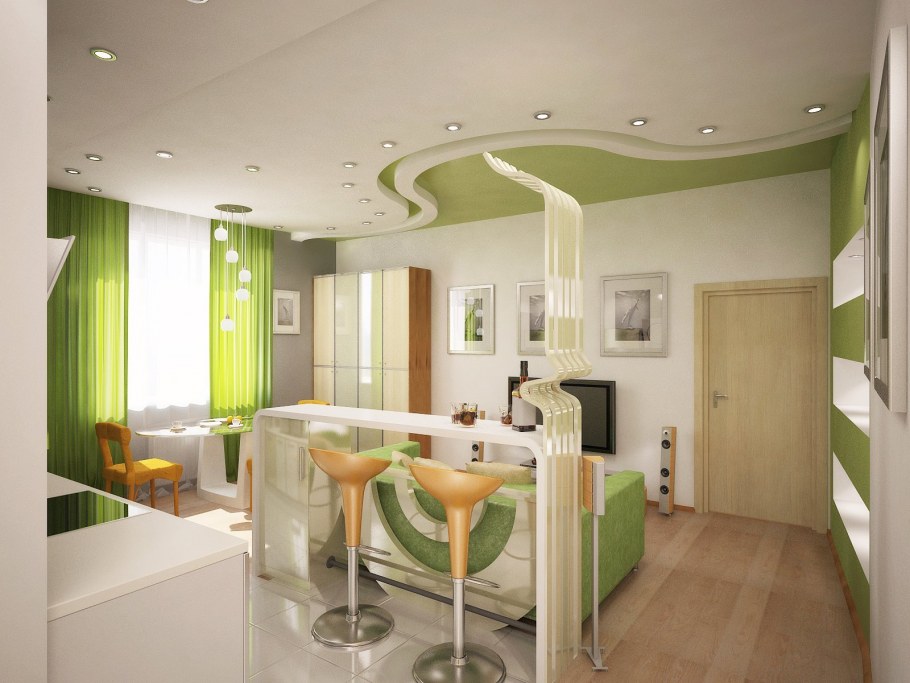 Интерьер квартиры студии эконом класса